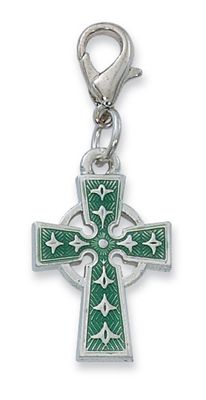 Enameled Celtic Cross Clipable Charm
