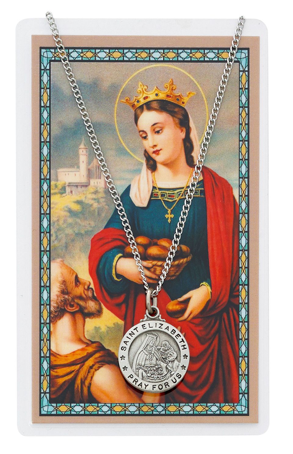 St. Elizabeth Pewter Medal and Prayer Card Set