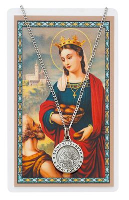 St. Elizabeth Pewter Medal and Prayer Card Set