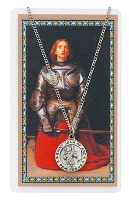 St. Joan Of Arc Peter Medal and Prayer Card Set
