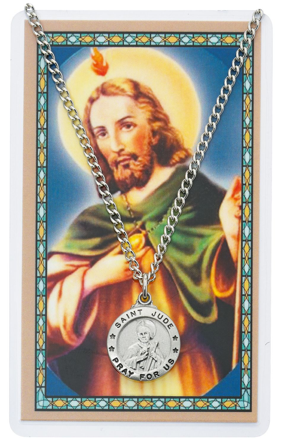 St. Jude Pewter Medal and Prayer Card Set