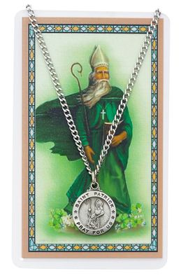 St. Patrick Pewter Medal and Prayer Card Set