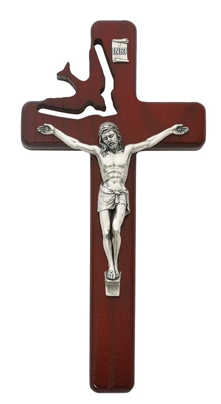 8&quot; Cherry Holy Spirit Crucifix