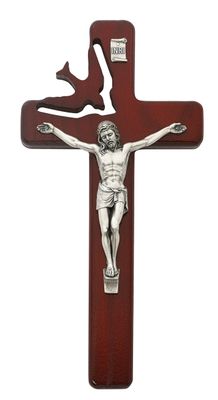 8&quot; Cherry Holy Spirit Crucifix