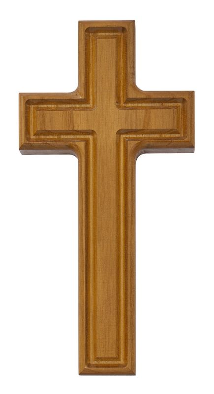 8&quot; Walnut Beveled Cross