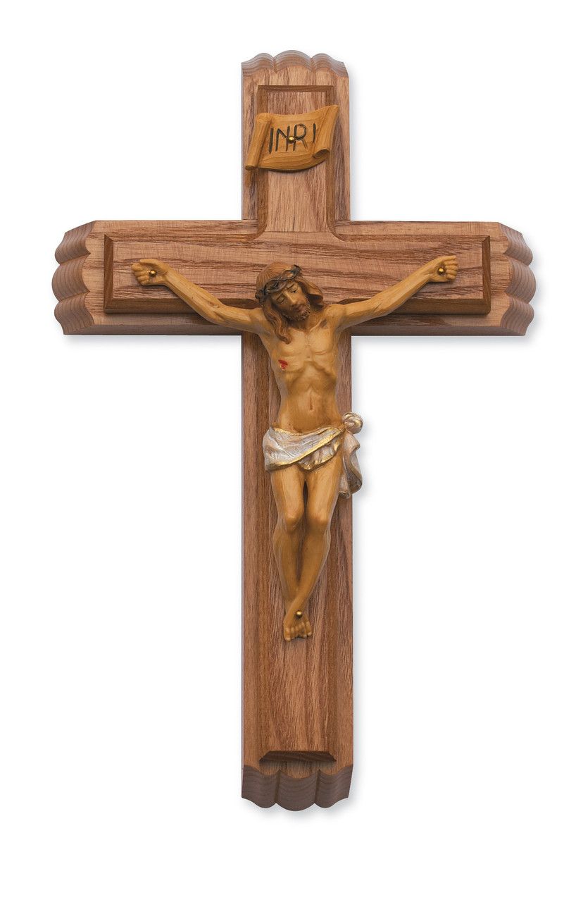 13&quot; Sick Call Walnut Crucifix
