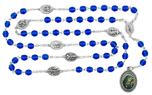 Blue Seven Sorrows Rosary Chaplet