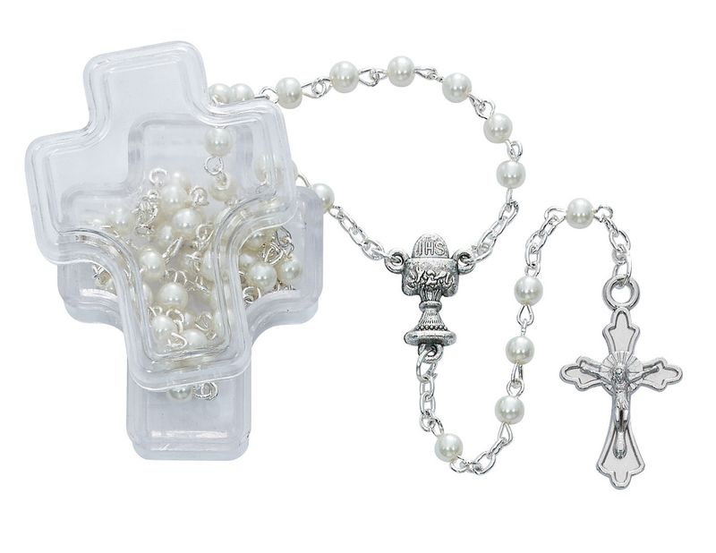 White Pearl Communion Rosary