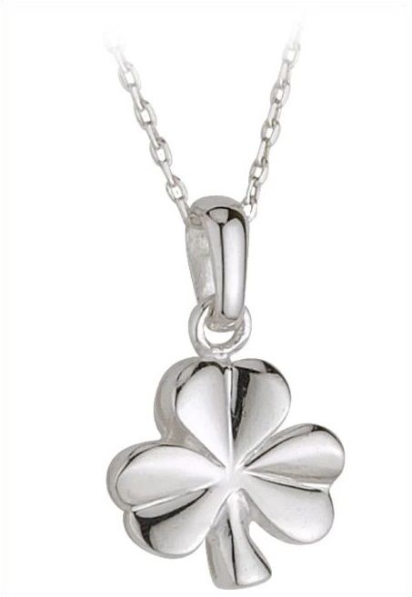 Sterling Silver Shamrock Pendant on a 18&quot; Sterling Silver Chain