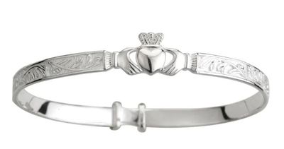 Children&#39;s Sterling Silver Claddagh Celtic Bangle