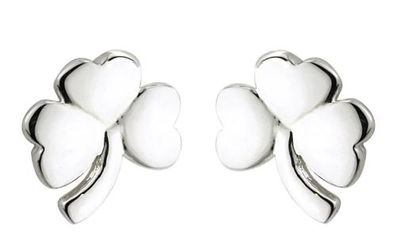 Sterling Silver Shamrock Stud Earrings