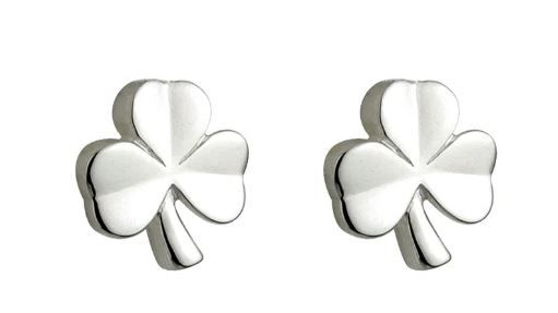 Children&#39;s Sterling Silver Shamrock Stud Earrings