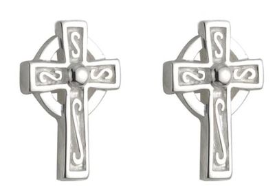 Children&#39;s Sterling Silver Celtic Cross Stud Earrings