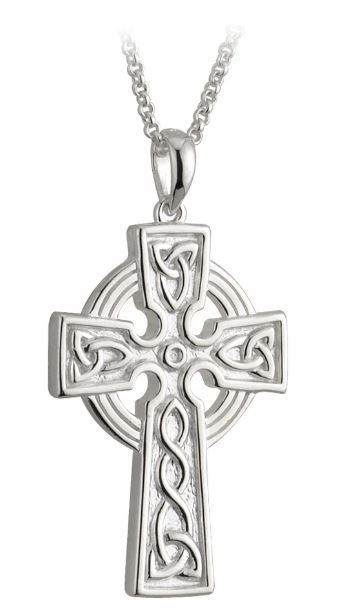 Sterling Silver Large Double Side Cross Pendant on a 20&quot; Sterling Silver Chain