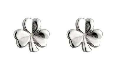Sterling Silver Shamrock Stud  Earrings