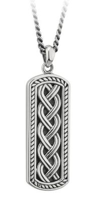 Sterling Silver Oxidised Celtic Ingot Pendant on a 20&quot; Sterling Silver Chain