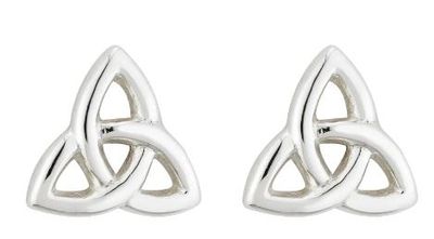 Sterling Silver Tiny Trinity Knot Stud Earrings
