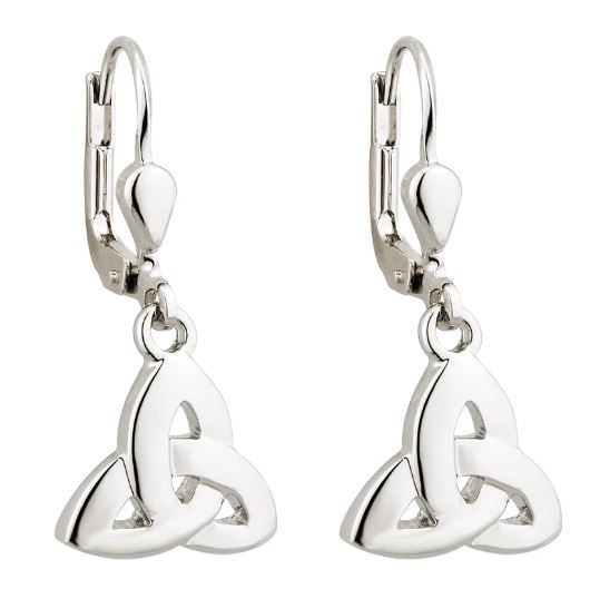 Rhodium Trinity Drop Earrings