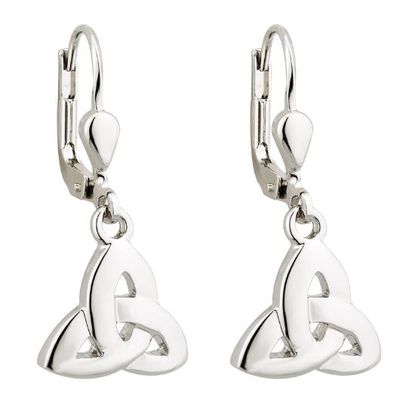 Rhodium Trinity Drop Earrings