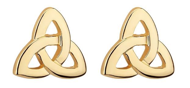 Gold Plated Trinity Knot Stud Earrings