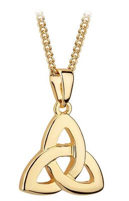 Gold Plated Trinity Knot Pendant on a 18&quot; Gold Plated Chain