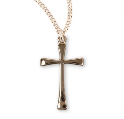 16kt Gold Over Sterling Silver Cross on a 18&quot; Gold Plated Chain