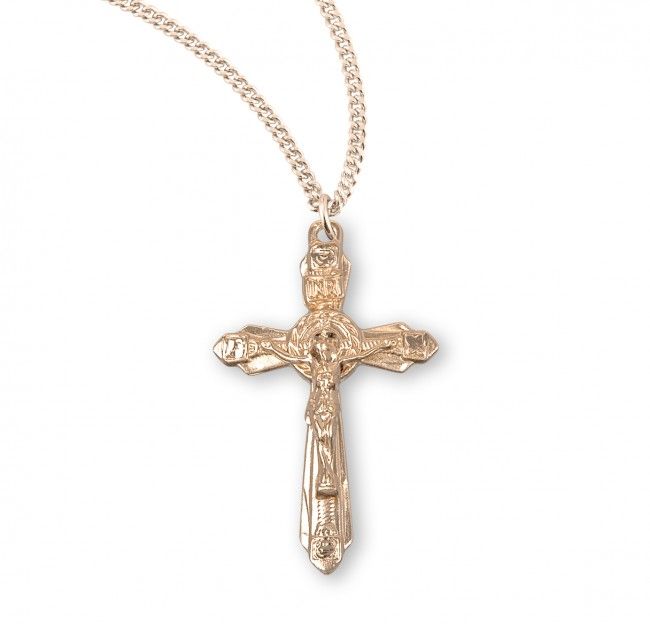 16kt Gold Over Sterling Fancy Crucifix on a 18&quot; Gold Plated Chain