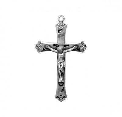 Sterling Silver Rosary Crucifix on a 24&quot; Rhodium Plated Chain