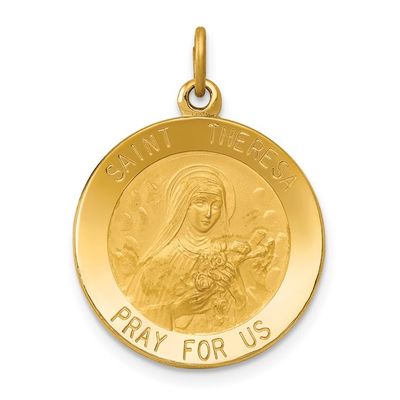 14kt Gold St. Theresa Medal Charm Disc.