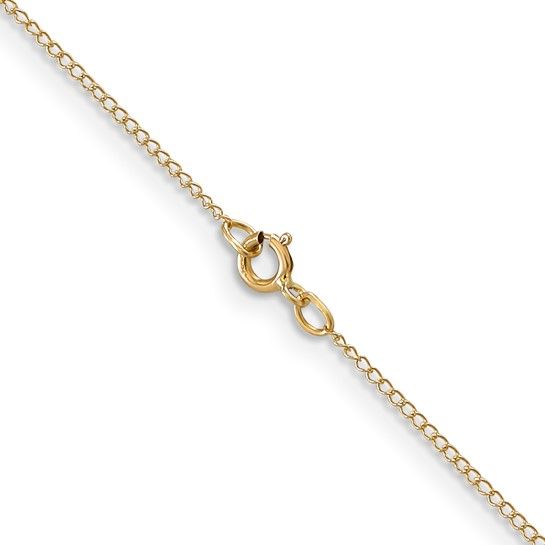 14kt Gold 20&quot; .5mm Curb with Spring Ring Clasp Chain Disc.