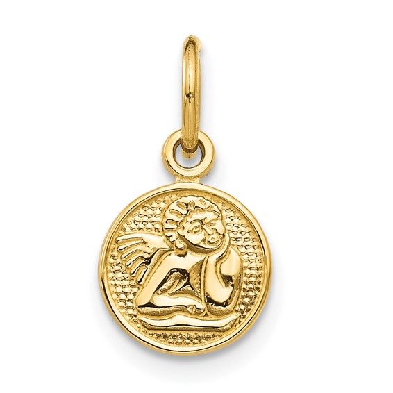 14kt Gold Small Polished Angel Charm