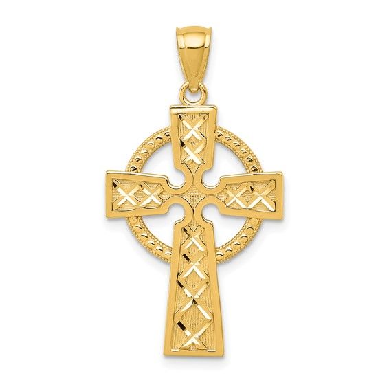 14kt Gold Celtic Cross Pendant