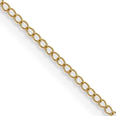 14kt Gold 24&quot; .5mm Curb with Spring Ring Clasp Chain Disc.