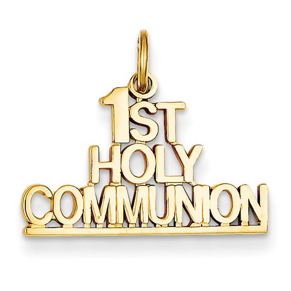 14kt Gold 1st Holy Communion Pendant Disc.