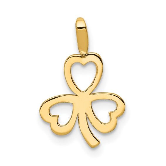14kt Gold Heart Clover Charm