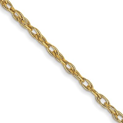 14kt Gold 24&quot; 1.35mm Cable Rope with Spring Ring Clasp Chain Disc.