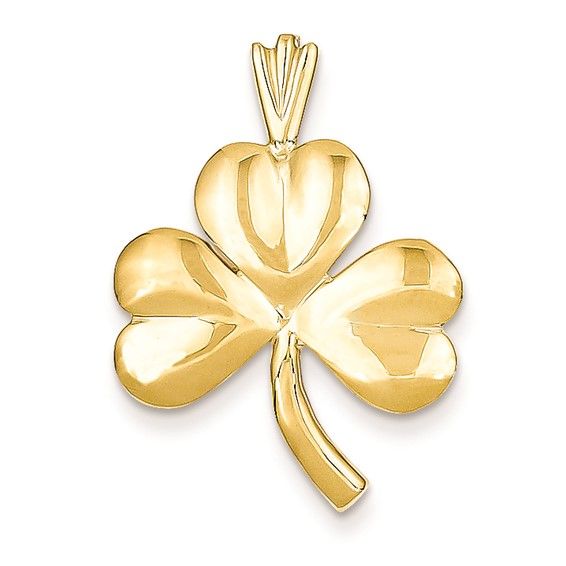 14kt Gold Shamrock Charm Disc.