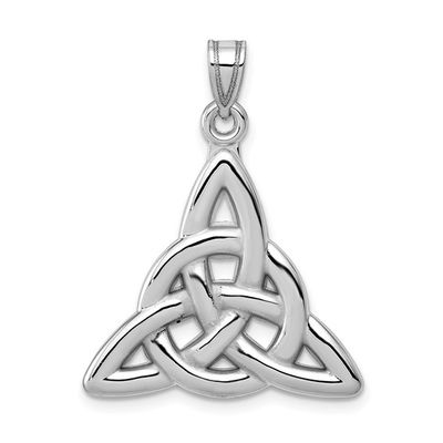 14kt Solid White Gold Polished Trinity Pendant