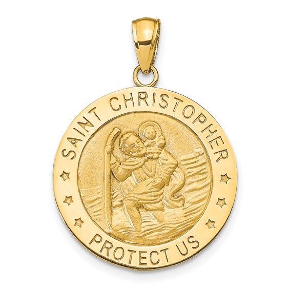 14kt Gold St. Christopher Medal Pendant