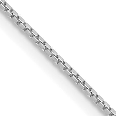 14kt White Gold  20&quot; .9mm Box with Lobster Clasp Chain Disc.