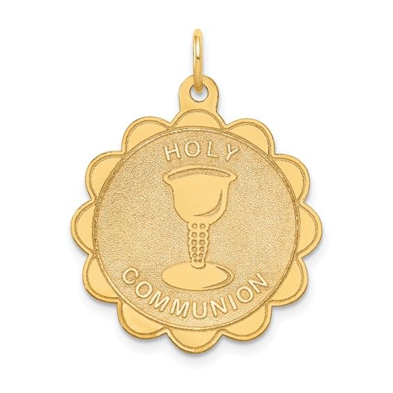 14kt Gold First Holy Communion Pendant Disc.