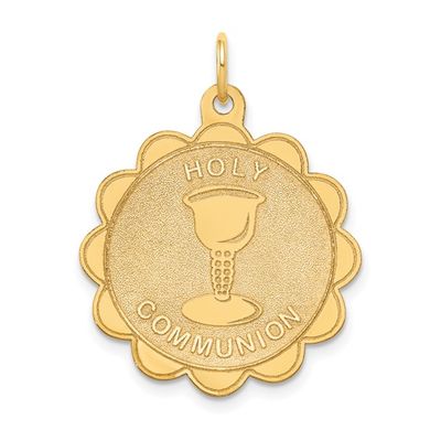 14kt Gold First Holy Communion Pendant Disc.