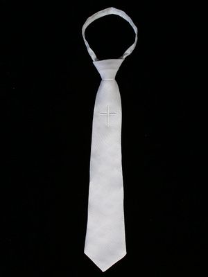 White Tie With Embroidered Cross