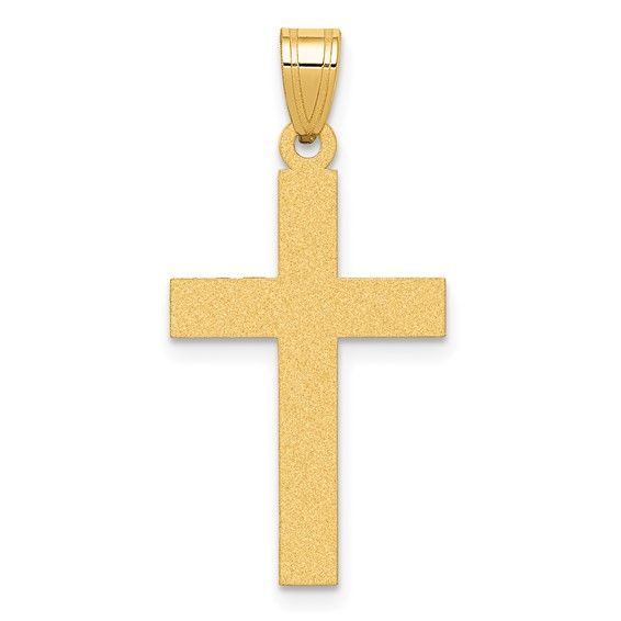 14kt Gold Polished Cross Pendant (Medium)
