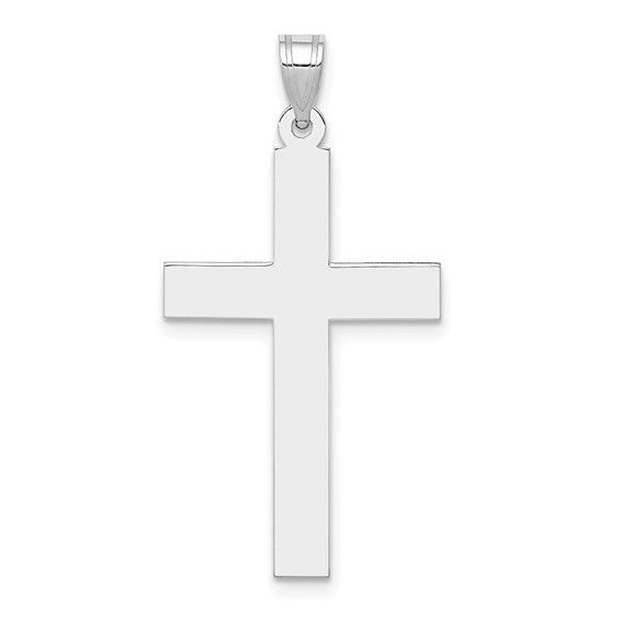 14kt White Gold Polished Cross Pendant (Large)