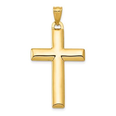 14kt Gold with Rhodium Reversible Yellow White Cross Pendant