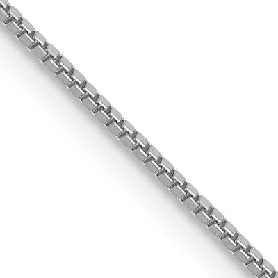 14kt White Gold 24&quot; .7mm Box with Lobster Clasp Chain Disc.