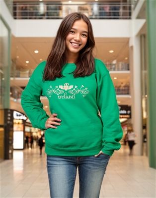 Claddagh Crew Sweatshirt- Kelly Green