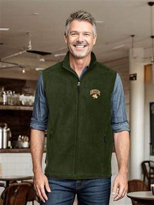 Irish Shamrock Fleece Vest - Forest Green