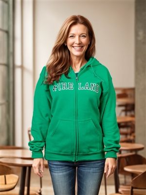 Ireland Embroidered Hoodie- Kelly Green